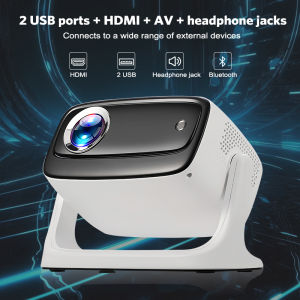 MeeGoo Portable Projector - Android 9 Smart 4K Ultra HD 720P Double WIFI Home Cinema With Speaker