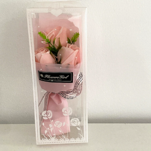 YUNAFIN Birthday Party Boxed Mothers Day Wedding Decoration Artificial Rose Bouquet Soap Flower Artificial Flowers 3 Heads