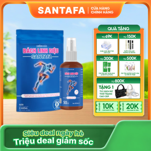 Bộ Chai Xịt Và Miếng Dán Giảm Đau Thảo Dược Bách Linh Diệu Santafa