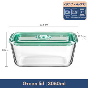 KEVE Glass Food Container Lunch Box with Food Plastic Cover Transparent Storage Box Dispenser Microwaveable Container