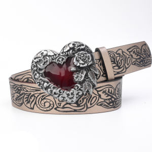 【♡Lovely girls house♡】Y2k พังค์นูนรูปหัวใจสำหรับผู้หญิงหัวเข็มขัดคาวบอยวันฮาโลวีนเข็มขัดวินเทจบุคลิกภาพกอธิค