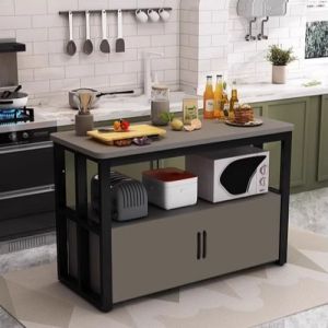 Island Counter Table Kitchen Island Kitchen Storage Rack Island Kitchen Shelf Cabinet Kitchen Island Counter Floor Multi-Layer Household Table Console Bowl Dish Seasoning Rack