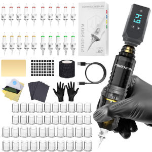 Poseidon bút Tattoo Kit-Máy xăm không dây với 20pcs hộp mực kim xăm và phụ kiện xăm hình cho nghệ sĩ