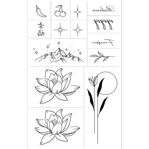 LUCHY WATCHES Waterproof Butterfly Temporary Tattoo Stickers Floral Pattern Water Transfer Paper Water Transfer Tattoos English Phrases Fake Tattoo Stickers Body Art