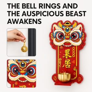 Get Rich Magnetic Lion Dance Doorbell Vintage Magnetic Lucky Doorbell Home Decor Pendant