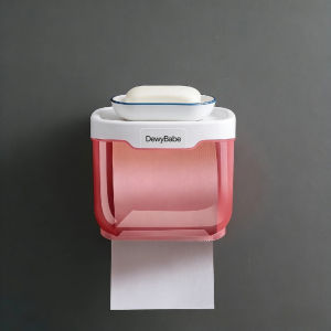 DEWYBABE Tissue Box Wall Mounted Toilet Paper Box Bathroom Waterproof Paper Towel Holder Phone Holder