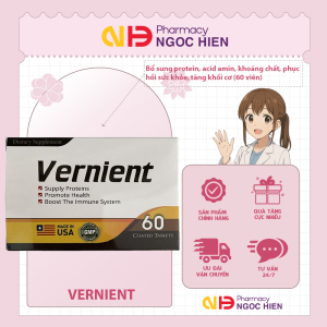 Viên uống Vernient – Hỗ trợ tăng cơ phục hồi thể lực cung cấp protein acid amin và khoáng chất (60 viên)