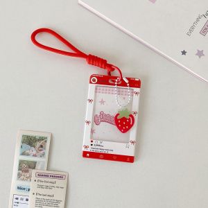 JJT Cute Transparent Card Holder with Charm Pendant and Lanyard for Student ID Meal Card Access Card - Kawaii Style