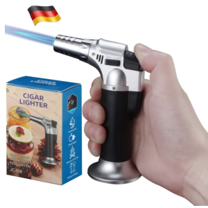 Butane Torch Refillable Kitchen Torch Lighter Fit All Butane Tanks Blow Torch with Safety Lock and Adjustable Flame for Desserts Creme Brulee BBQ and Baking Butane Gas is Not Included Automatic torch lighter Gas Cigar Lighter Windproof refillable jet
