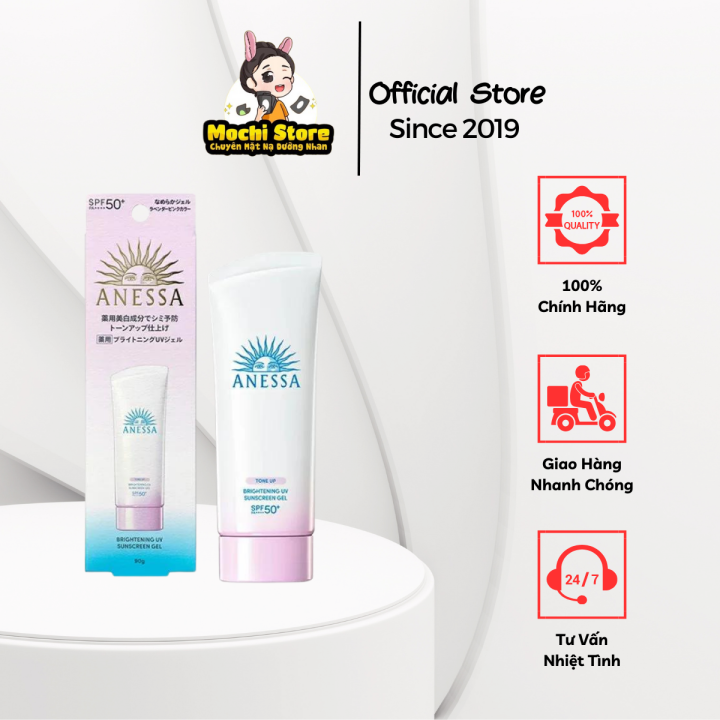 Kem Chống Nắng Dưỡng Trắng, Nâng Tone Da Anessa Whitening UV Sunscreen Gel Nhật Bản (Tuýp Trắng 90g)