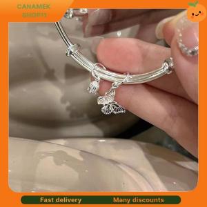 ❣️❣️❣️ Chinese Style Floral Butterfly Push Pull Adjustable Bangle Heart Shaped Bamboo Link Flower Bud Opening Bracelet Fashion Jewelry
