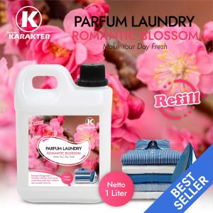 Parfum Laundry ROMANTIC BLOSSOM  Grade A | Pewangi Laundry Untuk Setrika Pakaian Harum Wangi Segar Sepanjang Hari  | UK 1 Liter | Bisa COD