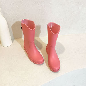 Thời Trang Đơn Giản Trường Trung Học Ống Giày Đi Mưa Nữ Chống Thấm Nước Chống Trơn Trượt Giày Đi Ngoài Chống Mài Mòn Nhà Bếp Tay Đi Làm Giày Nữ