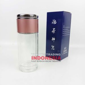 Botol Minum Double Kaca Botol Teh Kaca Penyaring Teh 280ml