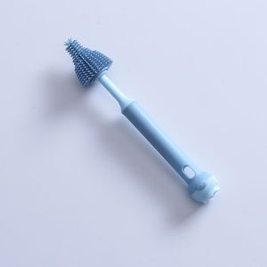 Baby Milk Bottle Nipple Cup Clean Cleaning Brush Silicone Bottle 360 Degree Rotation Long Handle