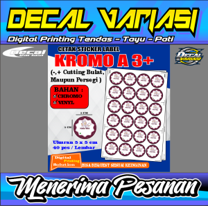 Stiker Chromo-Stiker Label-Stiker Bulat-Stiker Custome-Stiker Bebas Request-Stiker Variasi
