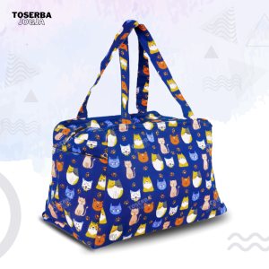 Travel Bag Tas Pakaian Multifungsi Berbahan Kanvas Motif Besar Untuk Tas Traveling Baju Mudik Jinjing