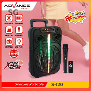 ADVANCE SPEAKER Meeting 12 Inch SERI S-120 / Speaker Bluetooth PORTABLE 12 inch + Mic Wirelles 1 Unit Bass Termurah Spiker 12"
