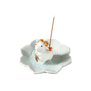 FORUM Chinese New Year Sheep Rabbit Incense Burner Lamb Bunny Desk Ornaments Home Decor Incense Stick Burner Sleep Aid Creative Zodiac Sheep Incense Holder Year of Sheep