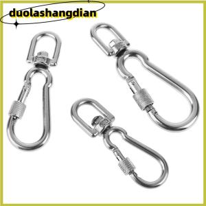 [Duola] Stainless Steel Swivel Snap Hooks Locking Dog Leash Buckle Quick Release Buckle Carabiner Clips For Dog Walking Camping