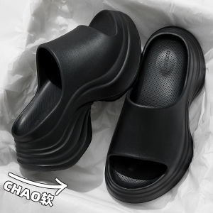 [Free Shipping] 7.5CM Thick-Soled Slippers For Women Outdoor Wear 2026 Summer New Style Simple Beach Vacation Height-Increasing Home EVA Sandals