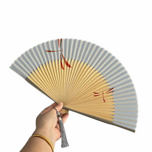 BNU0349 Chinese Style Folding Hand Fan Bamboo Frame Hand-painted Retro Handheld Fan Art Craft Lightweight Womens Dance Fan Home Decor