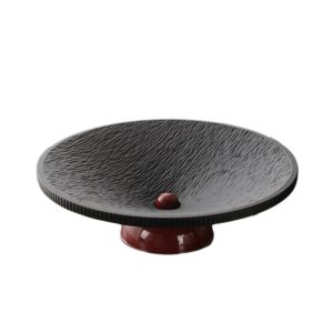 MEZCJ Plastic High-legged Fruit Plate Large Capacity Draining Candy Plates Light Luxury Anti-slip Snack Serving Tray for Kitchen