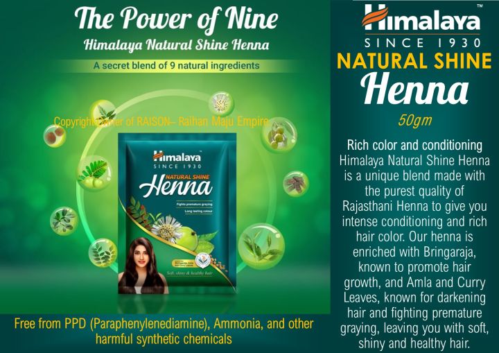 Himalaya (BUY 1 FREE 1) NATURAL SHINE Henna Powder 50gm/120gm Limited