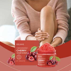 EELHOE Cherry Sugar Body Scrub Gentle Exfoliating Cleansing Hydrating Moisturizing Body Care