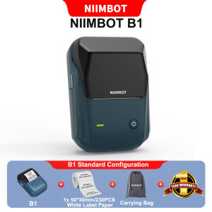 NIIMBOT B1 Inkless Label Printer Barcode Food Label Clothing Tag Thermal Sticker Small Label Maker Supermarket Commercial Portable Small Printer