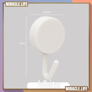 (1 PCS) Cute Mini Round Seamless Wall Hook Strong Adhesive Punch Free Hanging Hook Wall Sticker Bathroom Kitchen Hanger