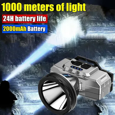 HOHODALINK Headlamp LED 500W Penerangan terus menerus selama 800 H senter super terang lampu depan luar yang kuat lampu depan tahan air sensor gerak senter berkemah senter kepala