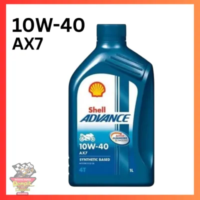 REMPIT SHELL Advance AX7 4T 10W-40 Semi Synthetic Minyak Hitam 1L 1 Litre