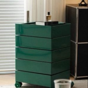 ❣️SPACEIDEAS❣️ Movable Rotating Tray Cart Trolley with Lockable Wheel Office Rotating Drawer Side Table with Rotating Drawer Movable Coffee Table Bedside Table Sofa Side Table Movable Snack Storage Trolley Makeup Storage Box Stationery Storage Box