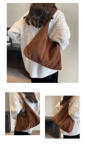 Cross-Border Hot-Selling Casual Large Capacity Bag for Women New Trendy Suede Shoulder Bag Autumn Winter Tote Bag