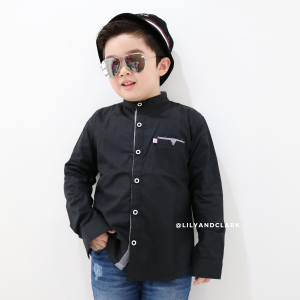 Kemeja Panjang Anak Koko Laki-Laki Warna Hitam Lily And Clark KKP03