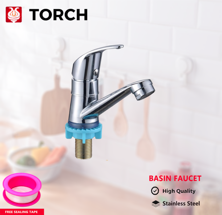 Stainless Steel Faucet Single Cold Sink Faucet Bathroom Lavatory Faucet
