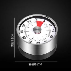 Stainless Steel Magnetic Mechanical Kitchen Timer Visual 60 Min Countdown Clock Multi Purpose Time Reminder for Baking Cooking Study