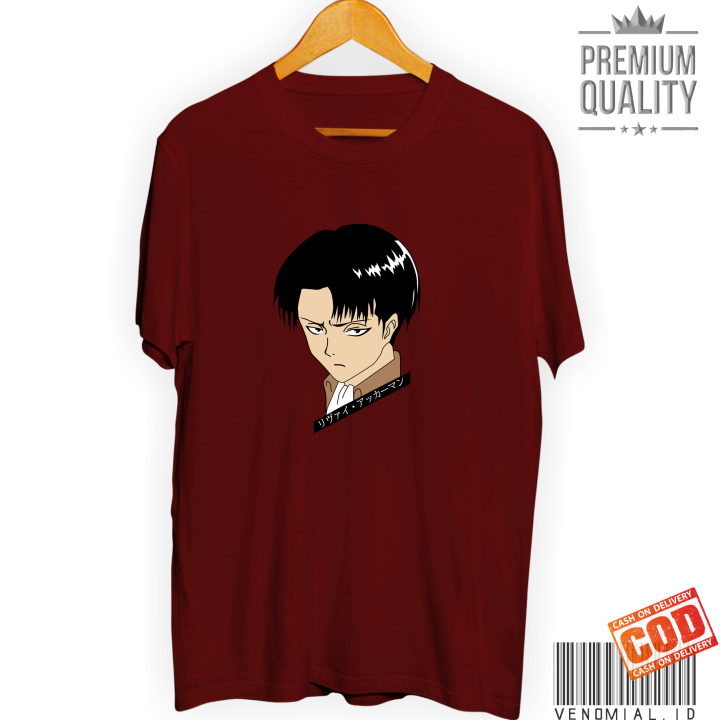 Baju Kaos ANIME HEAD LEVI Kaos ATTACK ON Kaos
