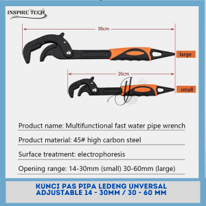 Kunci Pipa Pipe Wrench Snap n Grip Serbaguna Rapid AUTO LOCK Fast KUNCI PAS PIPA LEDENG UNVERSAL ADJUSTABLE 14 - 30MM / 30 - 60 MM