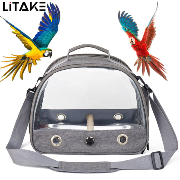 thumbnail image 2 of SUERTREE Bird Carrier Backpack – Stainless Steel Mesh Travel Cage For Parrots, Easy To Clean, Portable & Breathable (Black) 2 of 12