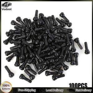 [Auto Vodool]100pcs TR-413 Snap In Short Black Rubber Valve Stems TR413 Tubeless Valves
