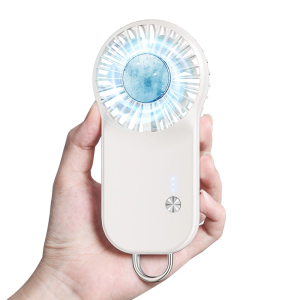 Portable Carabiner Clip Fan Featuring Ice Compress Cooling Module Adjustable Wind Speeds Suitable for Camping Office Use