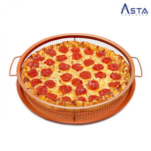 Asta Panggangan Anti Lengket Oven Grill Saringan Minyak Crisper Bulat Food Grade 28 cm