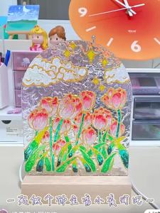 SG STOCK DIY Glass Painting Ambient Light Kit Hand-Painted Glass Art Night Light Creative Glass Painting Light Set