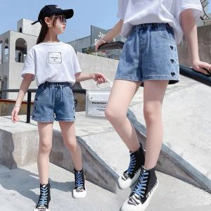 Denim Shorts for Kids Girl Maong Short Jeans High Quality Thin Summer New Korean Style Hot Jeans Short Casual Pants Kid Girl Soft Fashion 7-16yrs