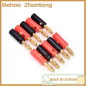 Behoo 10ชิ้น ล็อตลำโพงเสียงสกรูกล้วยทองแผ่นปลั๊ก4มิลลิเมตร