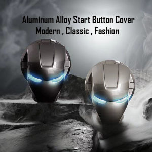 IRON MAN CAR DESIGN Auto Push Start Button Cover Engine Ignition Titanium Black/Pearl White nice car interior decoration