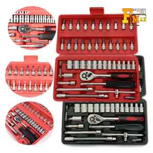Kunci Sok Set 46in1 Socket 1/4 Set Bengkel Motor Mobil Shock