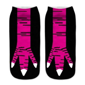 Quirky 3D Printed Chicken Claw Ankle Socks for Men and Women Funny Animal Paws Pattern Short Socks Halloween Party Gift
